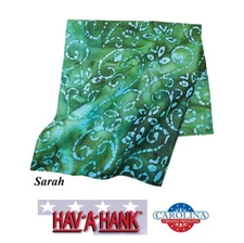 Hav-A-Hank BATIK Green TIE DYE BANDANA COTTON Head Neck Wrap Scarf Face Mask Sar