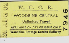 Railway ticket, miniature railway: Woodbine Cottage Garden Railway