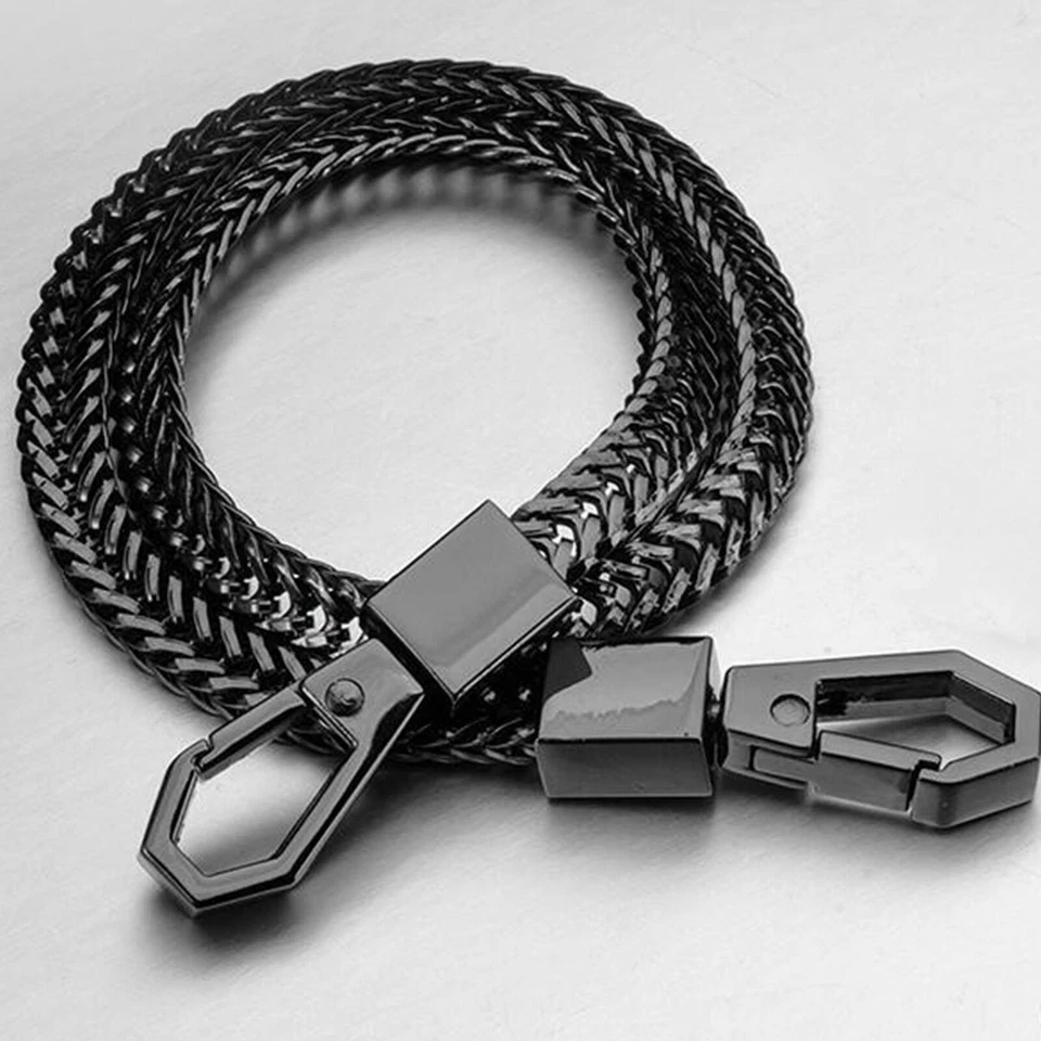 Chaîne de portefeuille en acier inoxydable à maillons noirs Biker Punk 16 "long - Photo 2/4