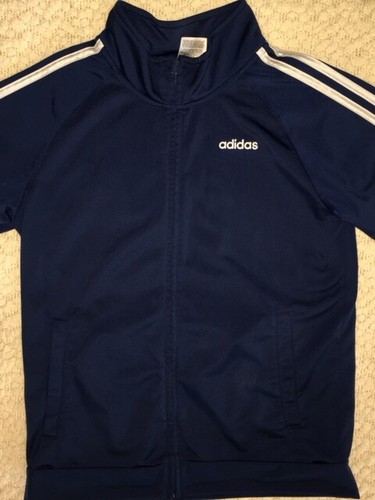 Adidas Youth Track Zip Up Jacket * Navy Blue * Large 14 / 16 * - Picture 3 of 5