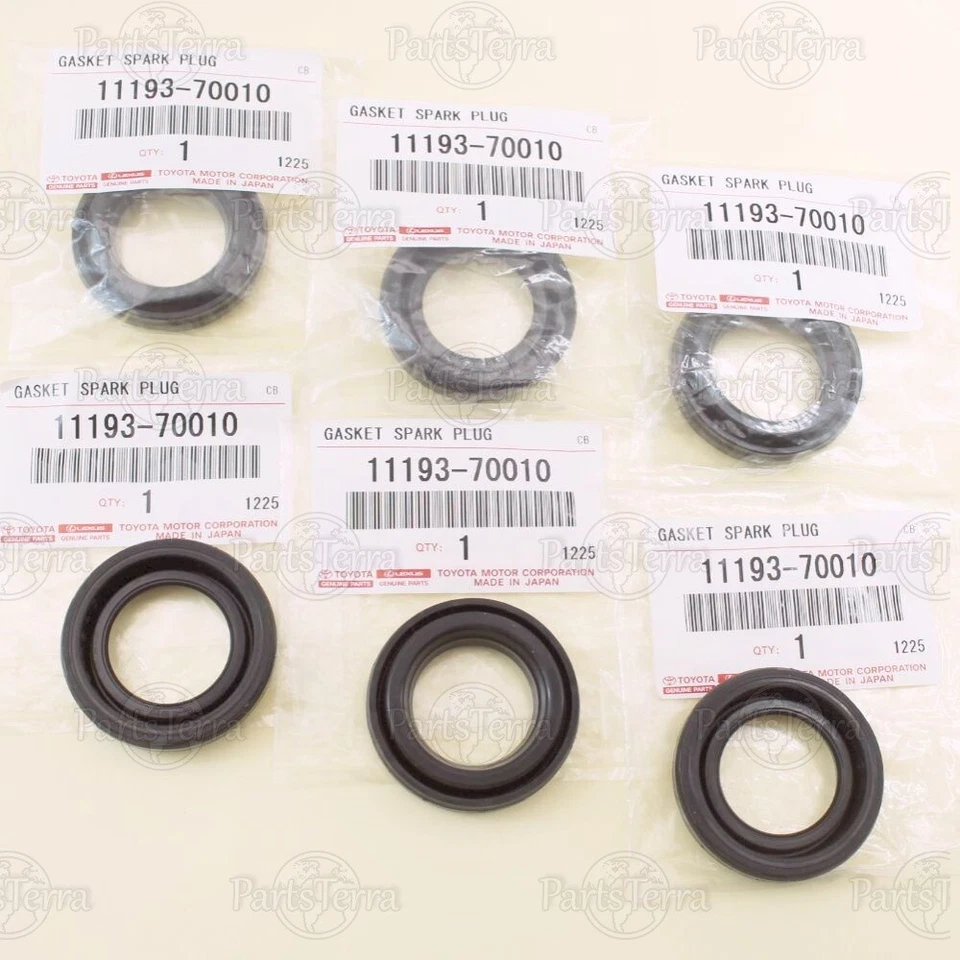 11193-70010 Original OEM Toyota 4RUNNER Lexus ES350 Bujía Tubo Sello JUEGO DE 6 Foto 2 de 4