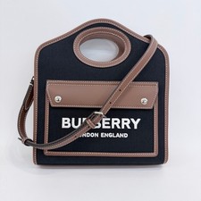 Burberry Pre-Owned Authentic Satchel Black Canvas Free Tracked Shipping
