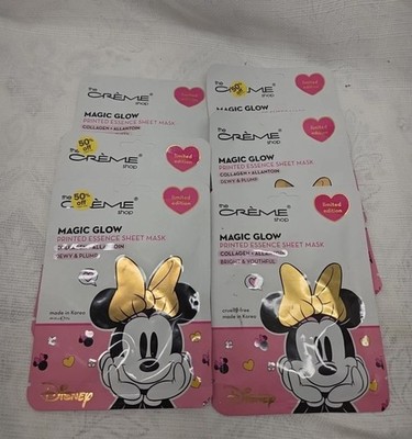 The Crème Shop Magic Glow Printed Essence Sheet Mask Collagen Allatoin Lot Of 6
