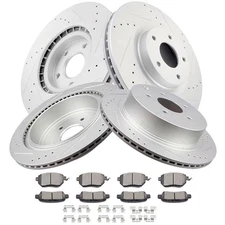Drilled Slotted Brake Rotors And Brake Pads Front Rear For Nissan Murano 3.5L V6