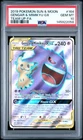 2019 POKEMON SUN & MOON TEAM UP #164 FULL ART/GENGAR & MIMIKYU GX PSA 10