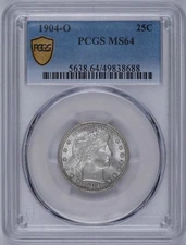 1904-O 25C Barber Quarter PCGS MS64