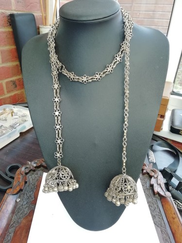 Antique / Vintage Hand Made Indian Jhumka Necklace, Belt