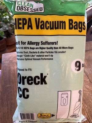 Clean Obsessed H-10 HEPA Bags Fits Oreck Type CC Upright Vacuum Cleaners NIP NWT