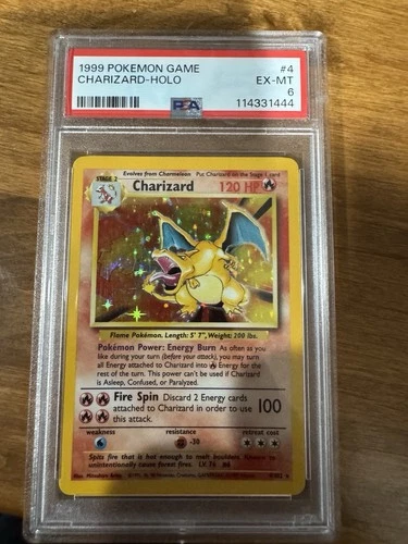 Pokémon Charizard Base Set Holo Rare 4/102 PSA 6 1999 English TCG