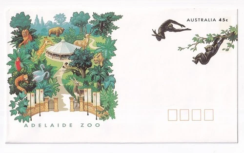 STAMP AUSTRALIA  "ADELAIDE ZOO, SOUTH AUSTRALIA 1883" 45 CENT 1993 ENVELOPE