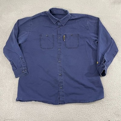 Benchmark FR Shirt Men 3XL Navy ARC/HRC 2 Workwear Long Sleeve Button Front