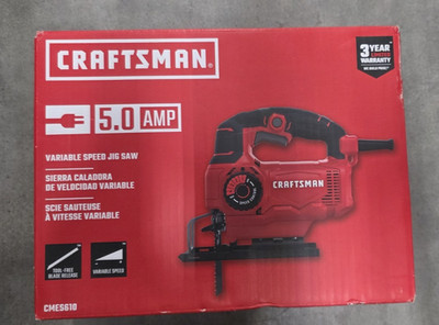 CRAFTSMAN Corded Jig Saw 5-Amp 3000 SPM 4 Orbital Settings Jigsaw CMES610 New