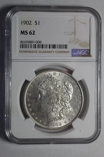 1902 P Morgan Silver Dollar MS62 NGC #08