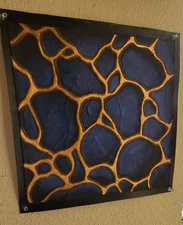 Lava - Textured Abstract Art on Canvas, 14x14 w/ copper leaf