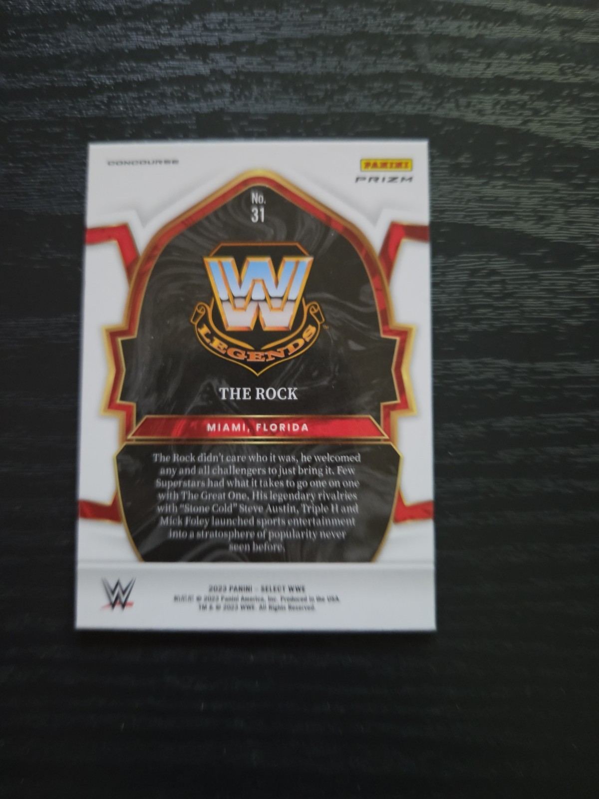 2023 WWE Select Red & Blue Prizm Card #31 The Rock view 4