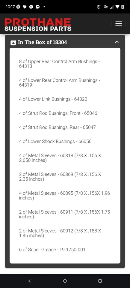 Control de movimiento de protano Lexus Sc300/400 RR C-brazo Bsh Kit 92-00 Foto 3 de 4