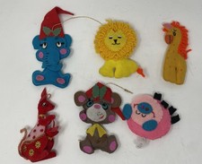 Vintage Felt Animal Ornaments Bucilla S/6