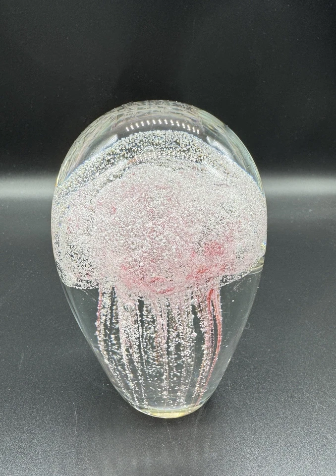 "Pisapapeles medusas, forma ovalada rosa y blanca combinada con burbujas 4,5""" Foto 2 de 4
