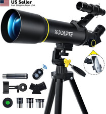 Telescope, 70mm Aperture 400mm AZ Mount Astronomical Refracting Black-70400