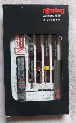 Rotring GERMANY 1928 Isograph College Pen Set BRANDNEU UNBENUTZT UNERWÜNSCHTES GESCHENK