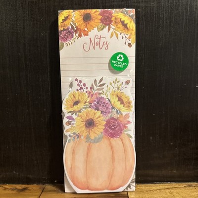 New Notepad Set Pads ''Notes'' Floral Pumpkin Clementine Fall Thanksgiving
