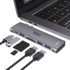 USB C Adapter for MacBook Pro/Air M1 M2 M3 2021 2020 2019 13" 15" Space Grey