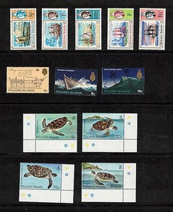 Pitcairn Island stamps 67 267 - ships turtles - 1967 MH OG BkN