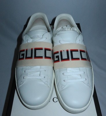 美品 GUCCI スニーカー　メンズ Size 6 - Gucci Stripe Leather Sneaker White Red Black Men Shoe. | eBay