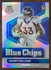 Javonte Williams RC 2021 Panini Mosaic #14 Blue Chips Prizm Silver Rookie
