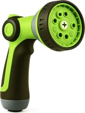 Garden Hose Nozzle – 8-Pattern Sprayer with Thumb Control – 1b.Green 