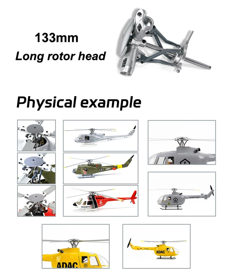 Flywing Quick-detach Rotor Head 4 Blades für FW450L V3 Bell206 UH-1 Hubschrauber - Bild 3 von 4
