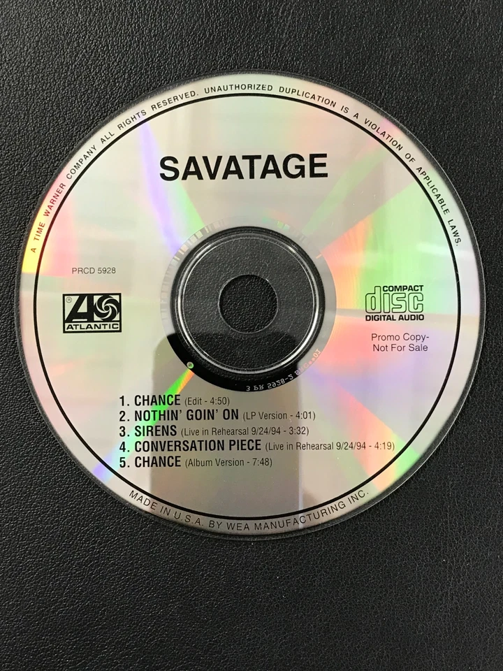 Vintage Savatage-Chance Near Mint Sampler PROMO CD w/Sleeve and Insert! - Image 2 of 4