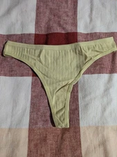 Res Ipsa Loquitur Melbourne - Ribbed Cotton G String  - Beige - Small AU8