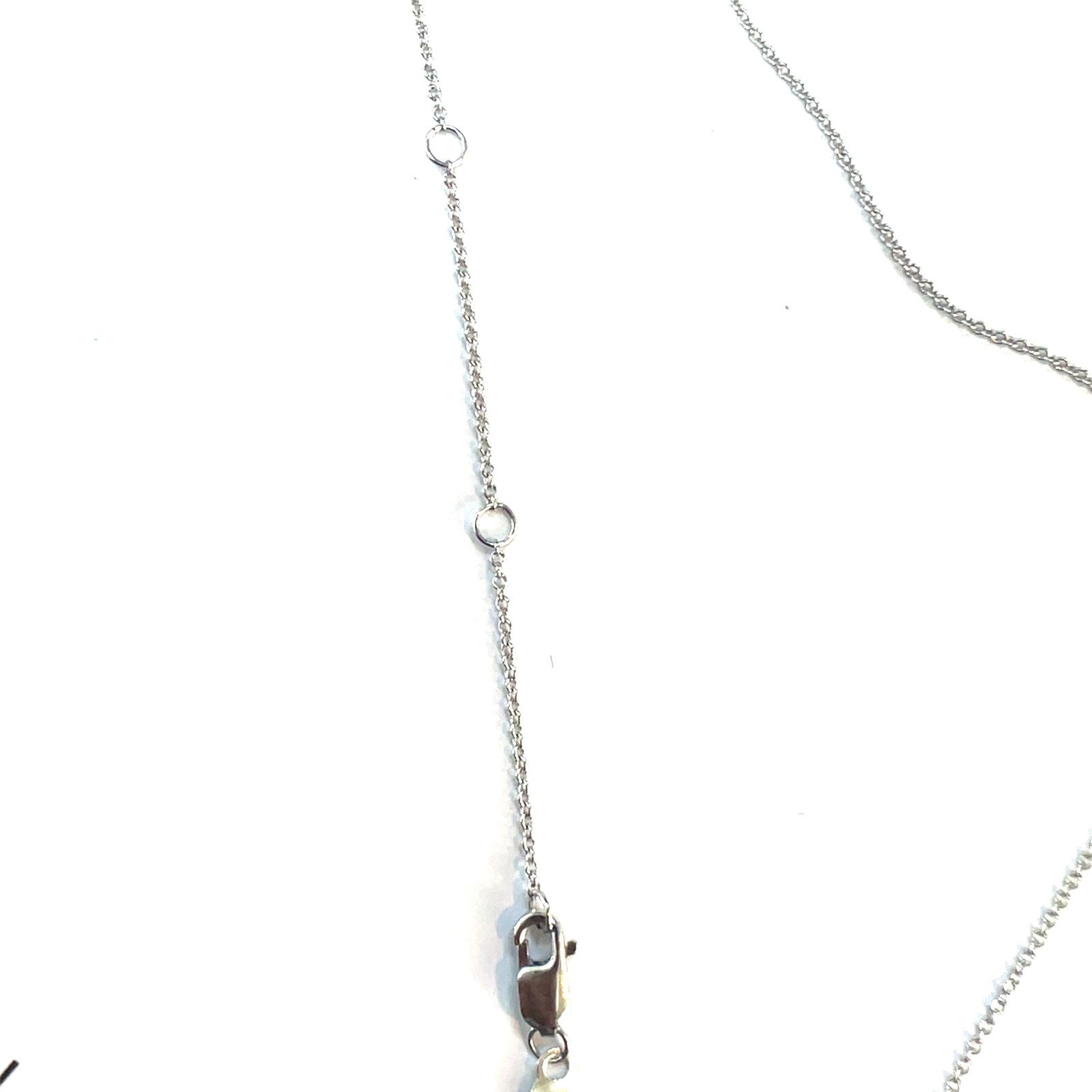 Solid White Gold Diamond Studded Peace Necklace - image 7