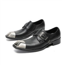 Mens Square Toe Buckle Leather Shoes Clubwear Casual Dress Oxfords