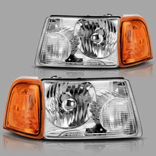 Headlamps Replacement For 2001-11 Ford Ranger XL XLT Amber Headlights Assembly
