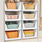 5 Pack Stackable Closet Storage Baskets – Foldable, Space-Saving Organizers