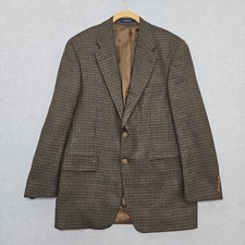 Vtg CHAPS Ralph Lauren Blazer 100 Pure Wool Brown HOUNDSTOOTH CANADA Men  s 40R