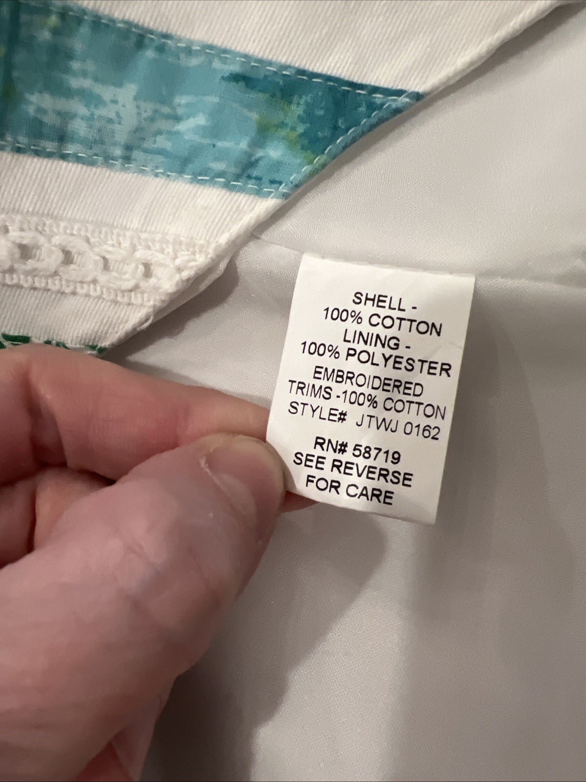 Choices White Blue Green Patchwork Jacket XL Cott… - image 14