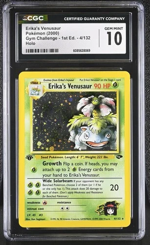 CGC 10 Erika's Venusaur Gym Challenge 1st Edition 4/132 Holo Pokemon Card