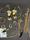 Vintage Costume Gold Tone Necklace Chain & Hoop Earring Jewelry Lot
