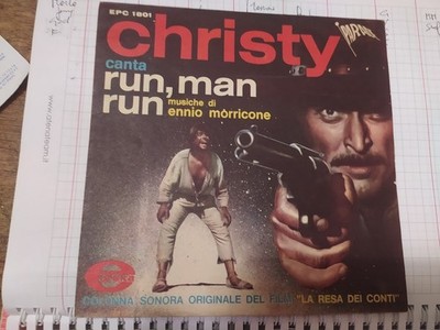 7'' SOLO COPERTINA CHRISTY RUN MAN RUN OST LA RESA DEI CONTI MORRICONE EX+