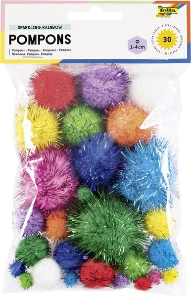 Folia Pompons Sparkling Rainbow GrößEn Sortiert 30 StüCk-image