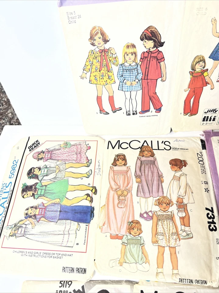 10-Vintage Sewing Patterns 1960-70s Girls Simplicity and McCalls - Image 2 of 4
