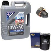 MotoröL Set 10W-40 5 Liter + ÖLfilter SM 137 + Schraube FüR Seat Cordoba 1.9 Tdi
