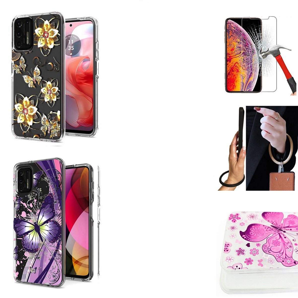 Phone Case for Motorola Moto G Stylus 2021 (XT2115) Dual Layered Tempered  Glass