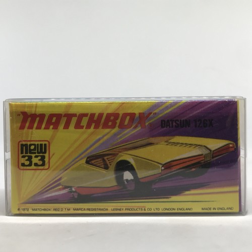 Lesney Matchbox Superfast Datsun 126X No. 33 1973 Yellow/Orange - England W/Box - Picture 22 of 23