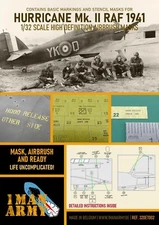 1/32 1ManArmy #DET002 Hurricane Mk.II Airbrush Masks RAF 1941/42