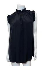 Zimmermann Silk Mock Neck Blouse in Black Size 1