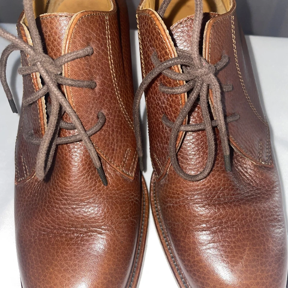 Ralph Lauren Hecho en Italia Mujer Talla 6 Tacón Grueso Zapatos Botín Cuero Marrón Foto 4 de 4